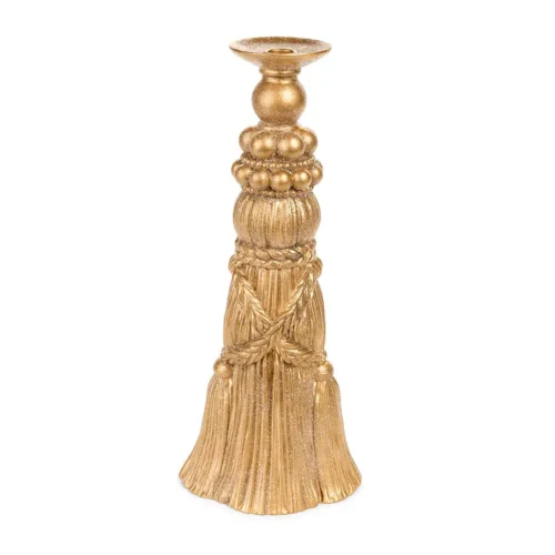 Nuvole di Stoffa Portacandela Silent Gold intreccio oro in resina 40 cm
