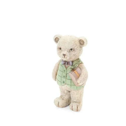 Nuvole di Stoffa Orsetto Silent Gold con gilet in resina 11,5 cm