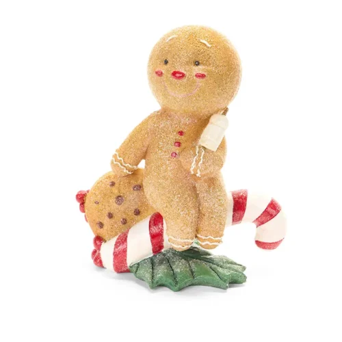 Nuvole di Stoffa Gingerbread su candy cane in resina 20 cm