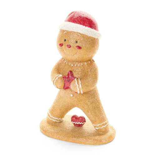 Nuvole di Stoffa Gingerbread con stella rossa in resina 25 cm