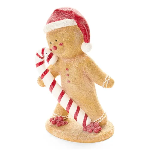 Nuvole di Stoffa Gingerbread con candy cane in resina 30 cm