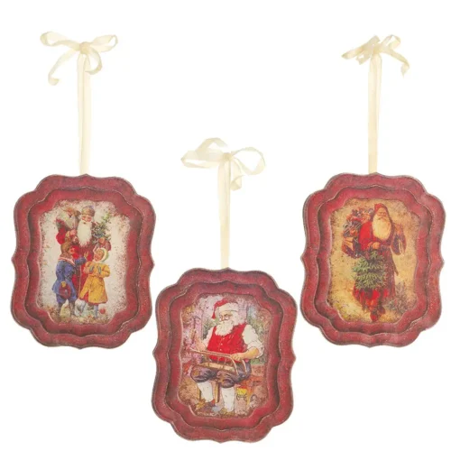 Nuvole di Stoffa Décoration étiquette décorative de Noël assortie en métal rouillé 20 cm