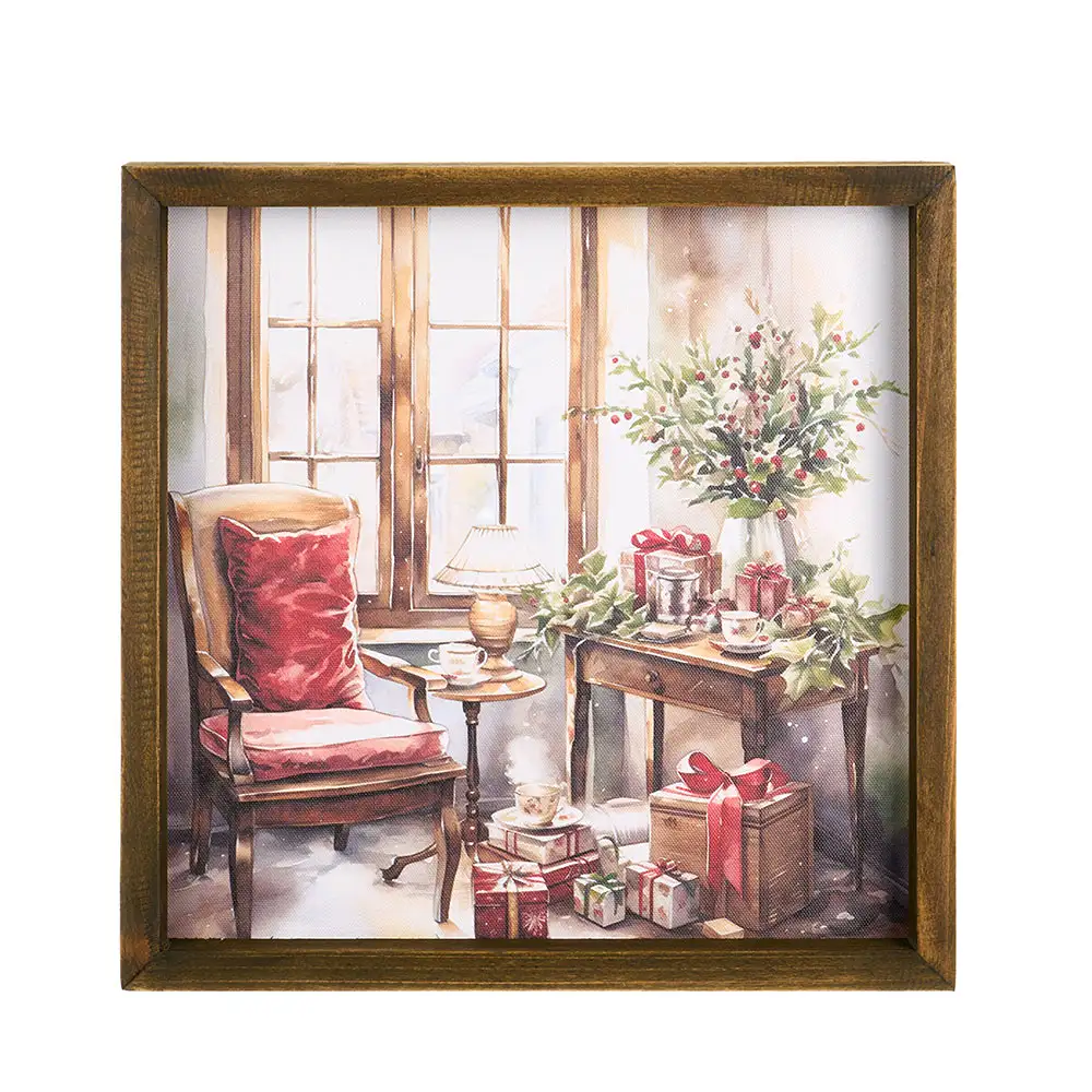 Nuvole di Stoffa Quadro canvas con profilo in legno poltrona 30 x 30 cm