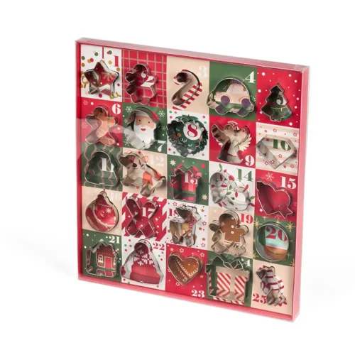 Nuvole di Stoffa Coffret de 25 emporte-pièces calendrier de l’Avent en acier 5 cm