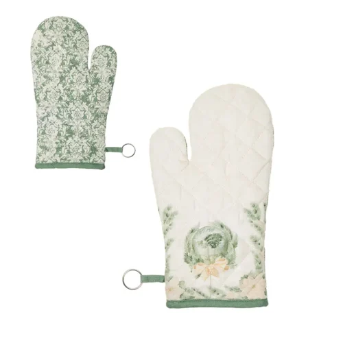 Alternative view of Nuvole di Stoffa Guantone da forno Silent Gold fiore 19 x 32 cm