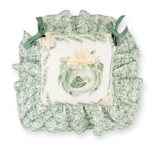 Nuvole di Stoffa Cuscino sedia Silent Gold con balza 40 x 40 cm