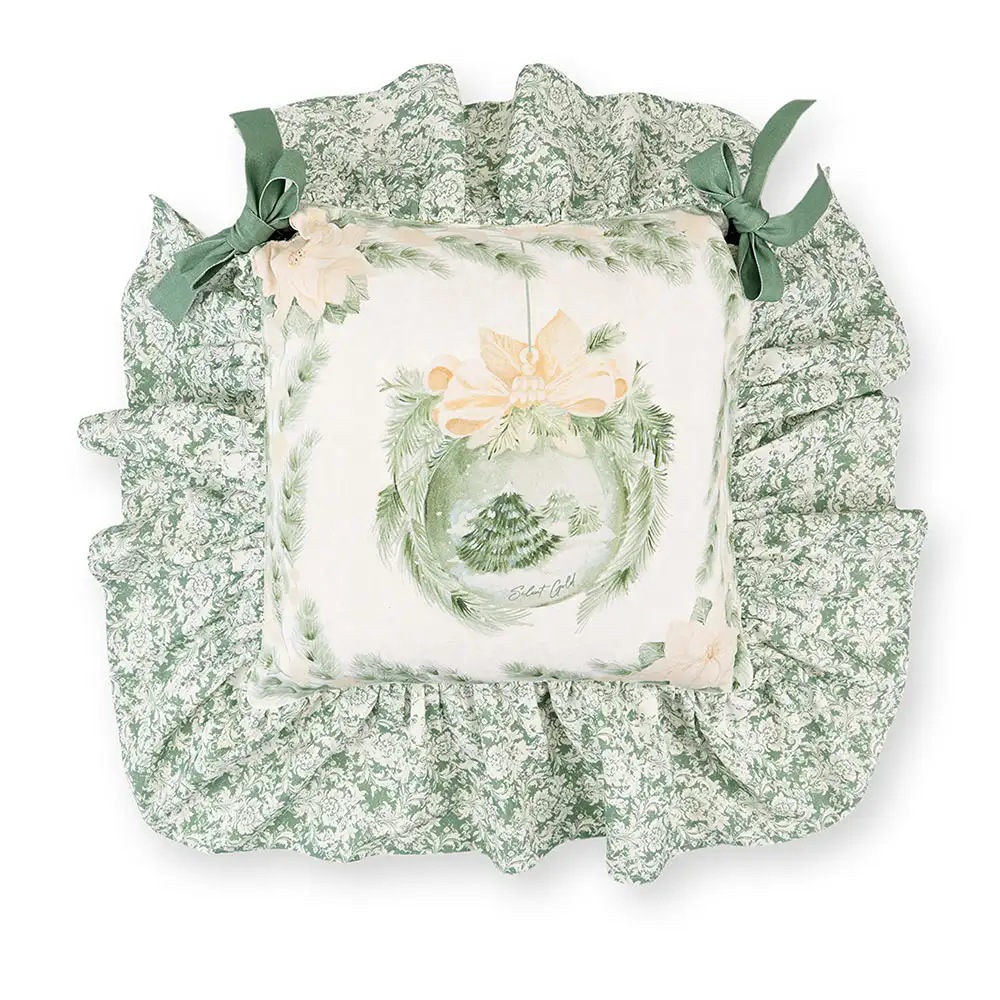 Nuvole di Stoffa Cuscino sedia Silent Gold con balza 40 x 40 cm