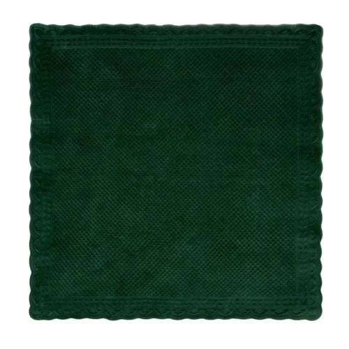 Nuvole di Stoffa Copritavolo verde in velluto con retro in cotone 130 x 130 cm