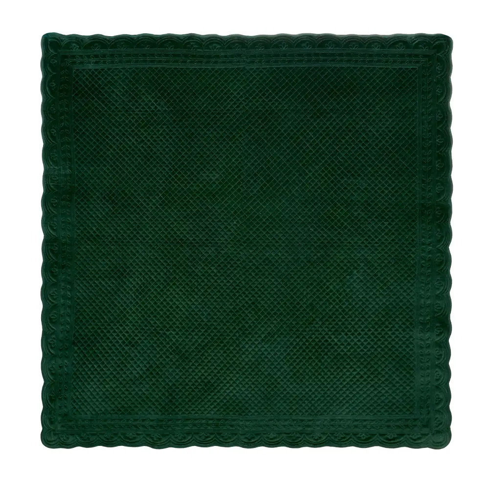 Nuvole di Stoffa Copritavolo verde in velluto con retro in cotone 130 x 130 cm