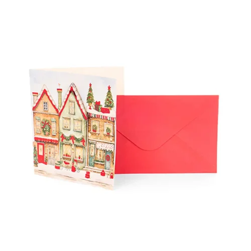 Nuvole di Stoffa Set 4 biglietti regalo case pop-up con lamina rossa - immagine 5