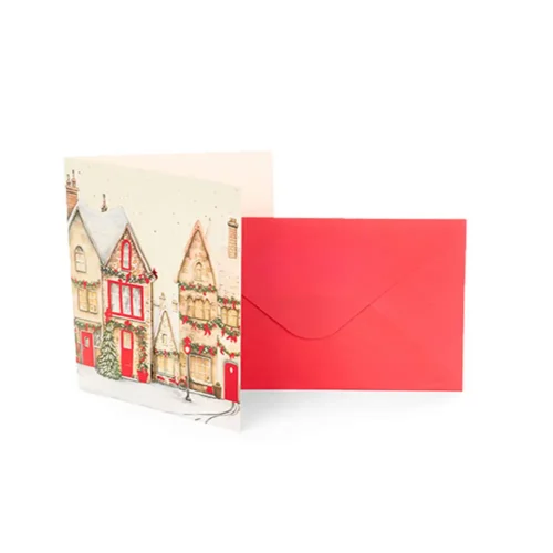 Nuvole di Stoffa Set 4 biglietti regalo case pop-up con lamina rossa - immagine 4