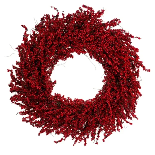 Nuvole di Stoffa Ghirlanda natalizia con bacche rosse in polistirolo 80 cm