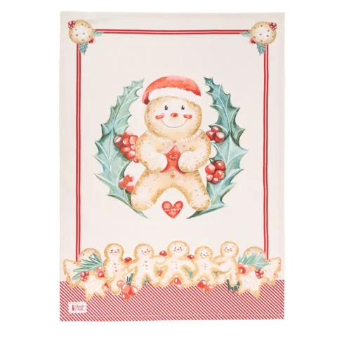 Nuvole di Stoffa Strofinaccio Delicious Christmas con cuore in cotone 50 x 70 cm