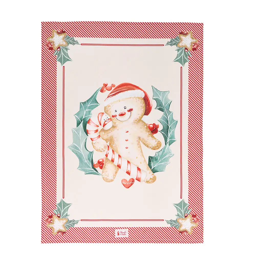 Nuvole di Stoffa Strofinaccio Delicious Christmas con candy cane in cotone 50 x 70 cm