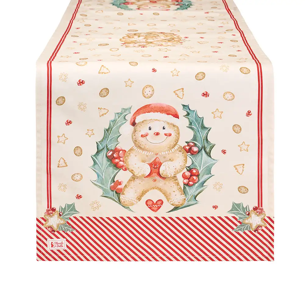 Nuvole di Stoffa Runner Delicious Christmas con stella in cotone 50 x 150 cm