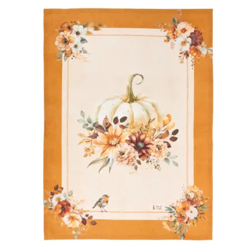 Nuvole di Stoffa Strofinaccio Racconti D'Autunno zucca bianca in cotone 50 x 70 cm