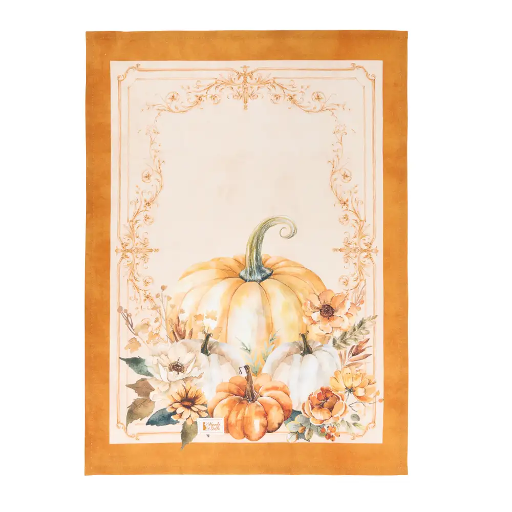 Nuvole di Stoffa Strofinaccio Racconti D'Autunno con zucca in cotone 50 x 70 cm