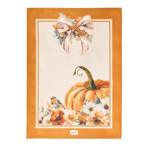 Nuvole di Stoffa Strofinaccio Racconti D'Autunno con pettirosso in cotone 50 x 70 cm