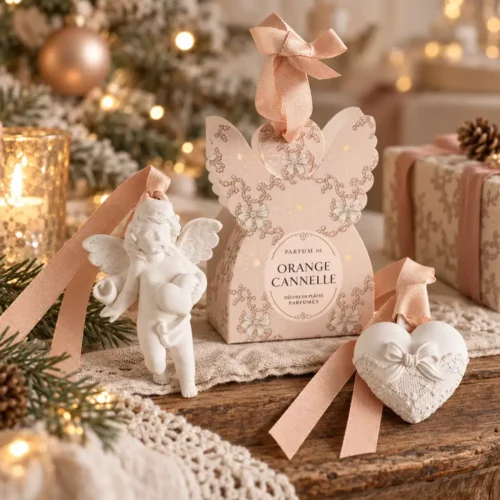 Mathilde M. Cofanetto 2 decori profumati Angelo e Cuore Rubans de Fête - Orange Cannelle
