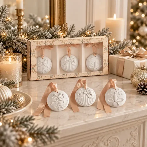 Mathilde M. Cofanetto 3 palline di Natale profumate Rubans de Fête - Orange Cannelle