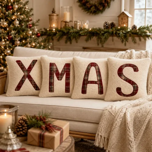 Clodette, juego de 4 cojines Cottage X-MAS 45x45