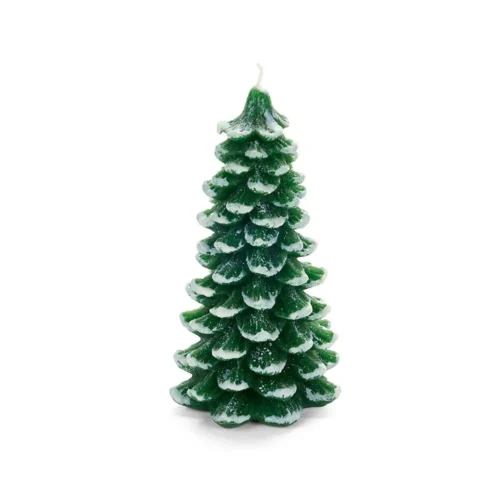 Nuvole di Stoffa Candela albero di Natale Silent Gold in paraffina 16 cm