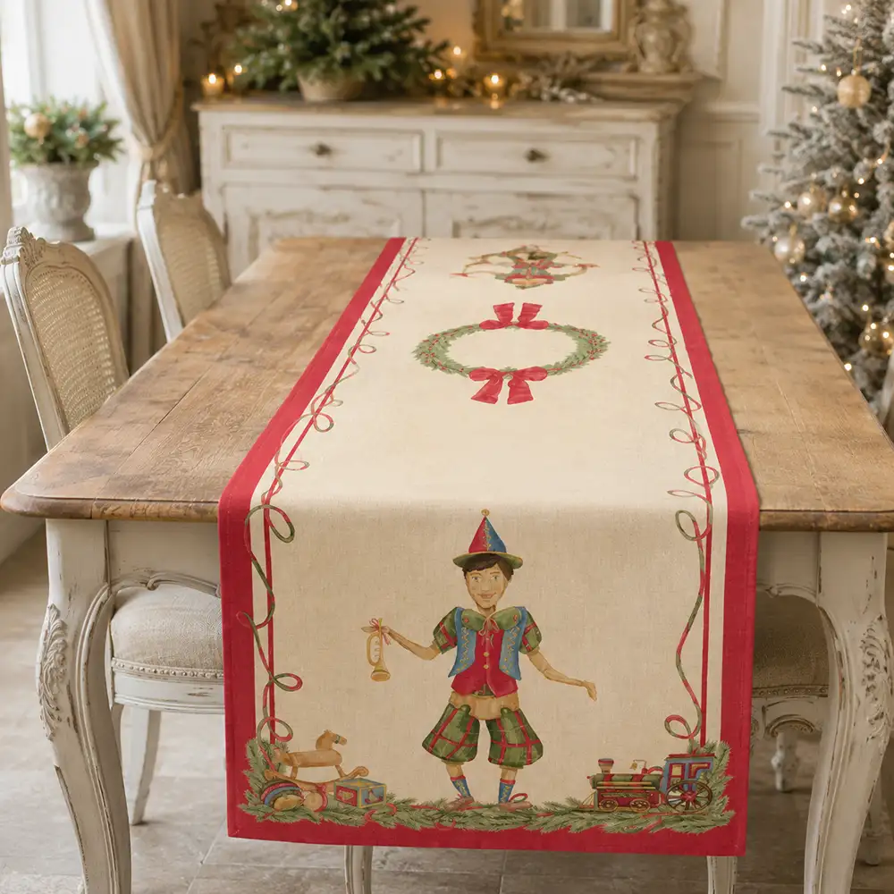Nuvole di Stoffa Runner Vintage Toys con burattino 50 x 150 cm