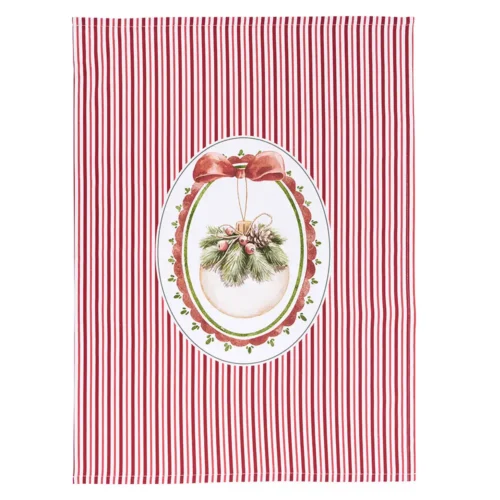 Nuvole di Stoffa Torchon Magic Noel avec boule de Noël en coton 50 x 70 cm