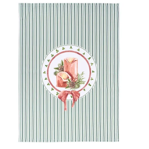 Nuvole di Stoffa Torchon Magic Noel avec bougies de Noël en coton 50 x 70 cm