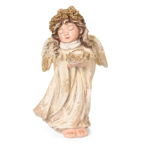 Alternative view of Nuvole di Stoffa «Angelo Silent Gold» con portavelas para velas t-light, 57 cm de altura