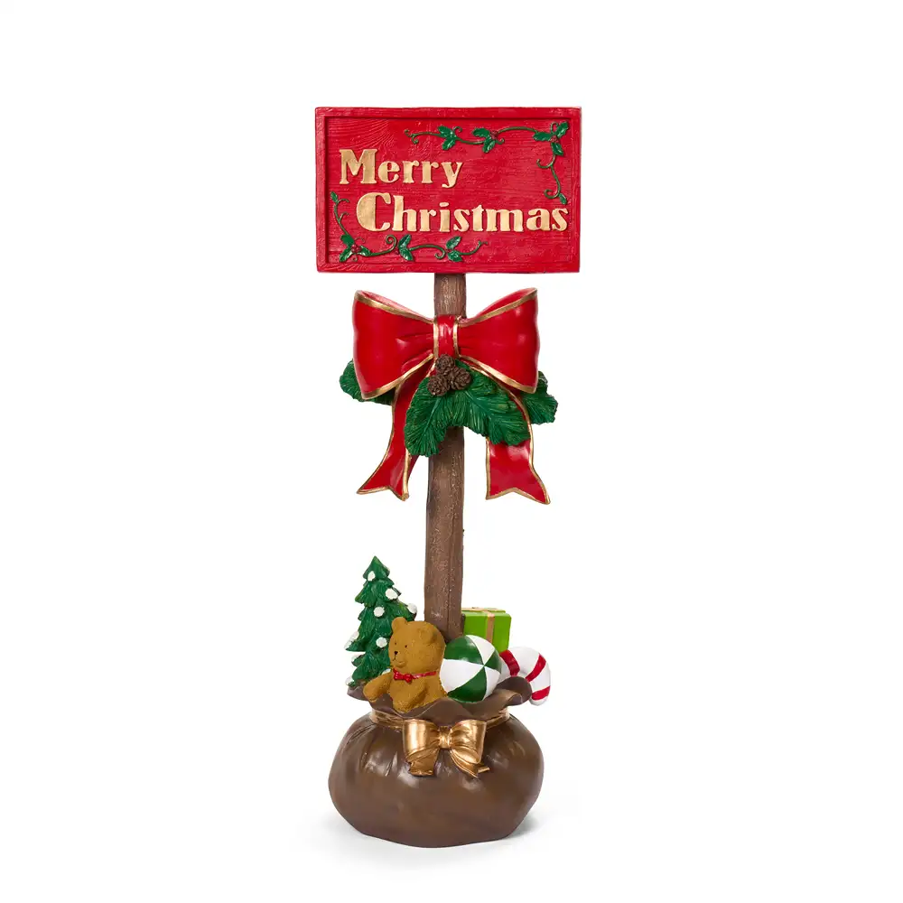 Cartello natalizio Merry Christmas in resina h 92 cm - immagine 2