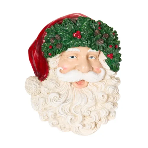 Nuvole di Stoffa Targa testa di Babbo Natale in resina 45,5 cm
