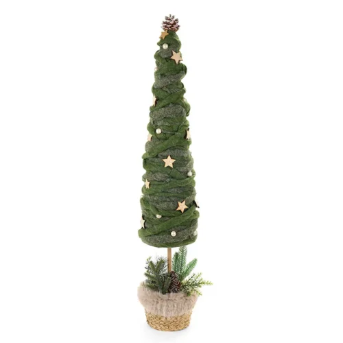 Nuvole di Stoffa Albero Silent Gold in feltro con base in corda H 90 cm