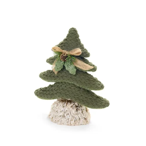 Nuvole di Stoffa Albero Silent Gold in feltro con base in pelliccia sintetica 30 cm