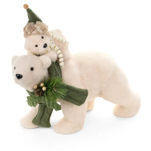 Nuvole di Stoffa: Oso blanco con osito Silent Gold, 40 x 16 x 30 cm