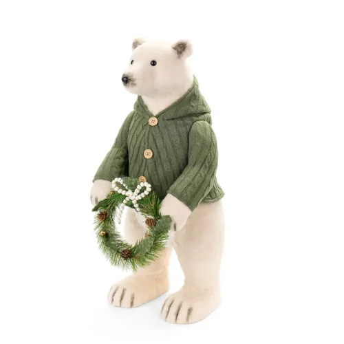 Nuvole di Stoffa Orso bianco Silent Gold con ghirlanda 73 cm
