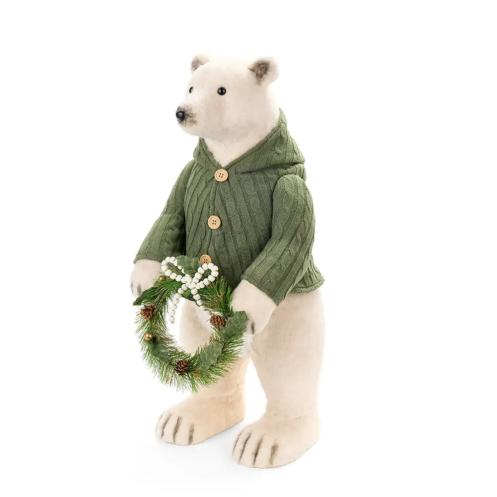 Nuvole di Stoffa Orso bianco Silent Gold con ghirlanda 73 cm