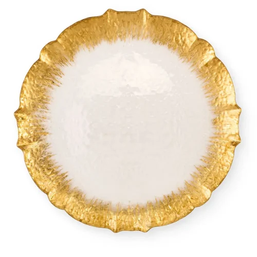 Nuvole di Stoffa Sottopiatto Silent Gold in vetro con bordo oro 33 cm