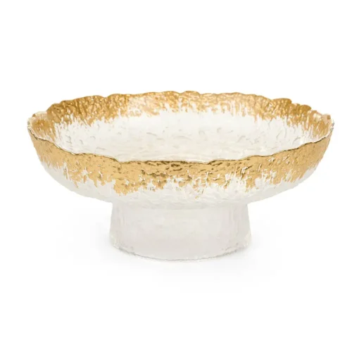 Nuvole di Stoffa Alzatina Silent Gold in vetro diametro 26 x 10,5 cm