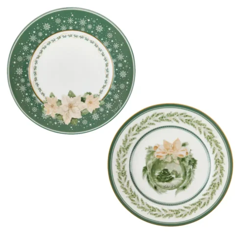 Nuvole di Stoffa Set 2 piatti dolce Silent Gold in ceramica 19 cm con scatola