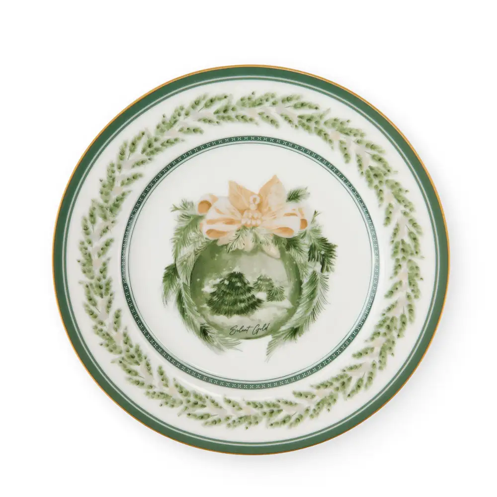 Nuvole di Stoffa Set 2 piatti dolce Silent Gold in ceramica 19 cm con scatola - immagine 3