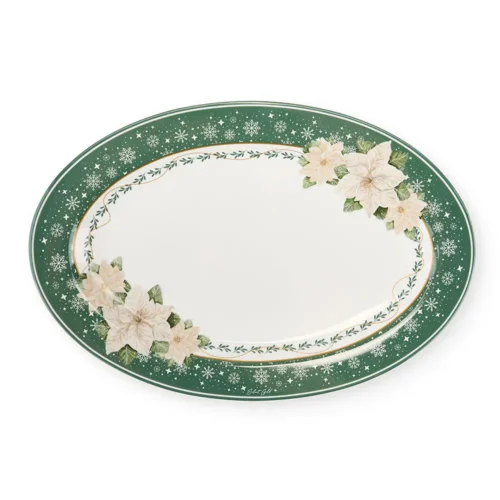 Nuvole di Stoffa Piatto da portata Silent Gold in ceramica 35 x 23,5 cm