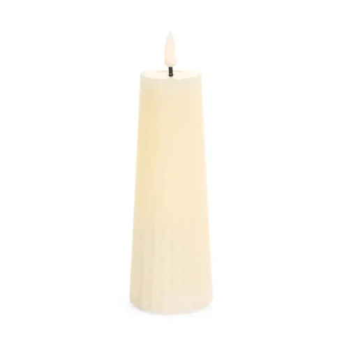 Nuvole di Stoffa Candela LED avorio effetto fiamma rivestita in cera 16 cm