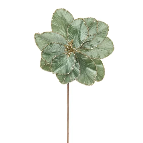 Nuvole di Stoffa «Estrella de Navidad» verde salvia Silent Gold, 27 x 45 cm