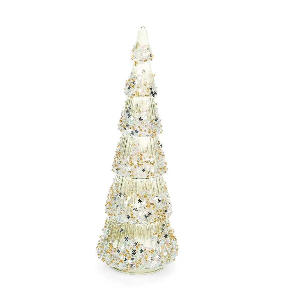 Nuvole di Stoffa Decorazione albero Silent Gold in vetro verde con scatola 25 cm