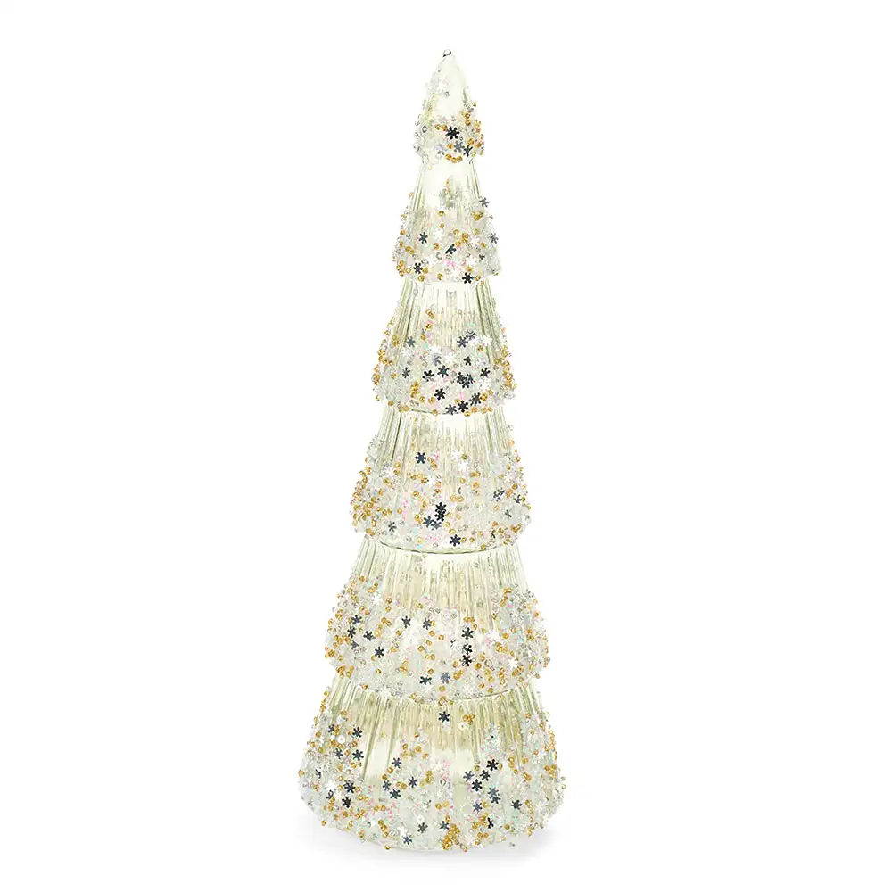 Nuvole di Stoffa Decorazione albero Silent Gold in vetro verde con scatola 30 cm