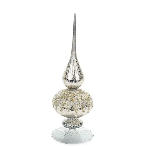 Nuvole di Stoffa Puntale da appoggio Silent Gold in vetro grigio lucido con scatola 34 cm