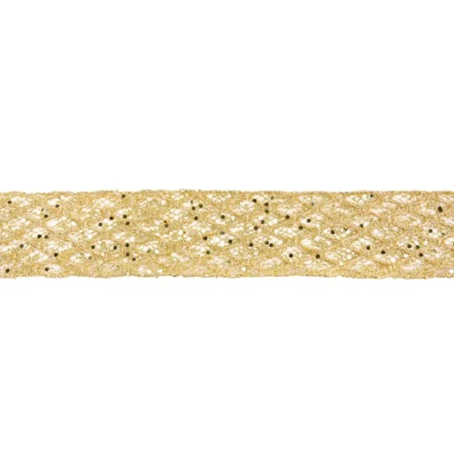 Nuvole di Stoffa Nastro in organza trasparente con rombi oro 5 m