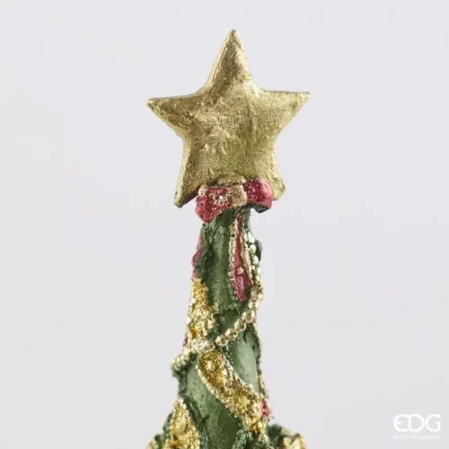 EDG Albero Natale Glitter Verde Rosso H36 Ø11 cm - immagine 4