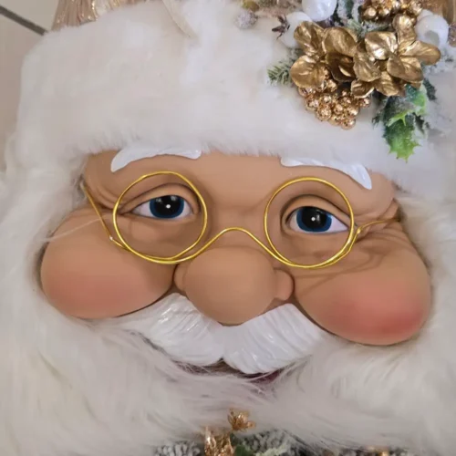 Fiori di Lena Fuoriporta Babbo Natale con ghirlanda decorata e campanacci H 100 cm - immagine 3